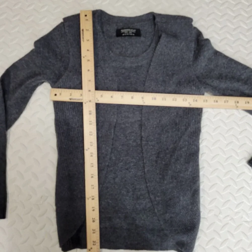 Allsaints Womens Sweater Size 4 Charcoal Gray Agari Jumper Lambswool‎ Angora